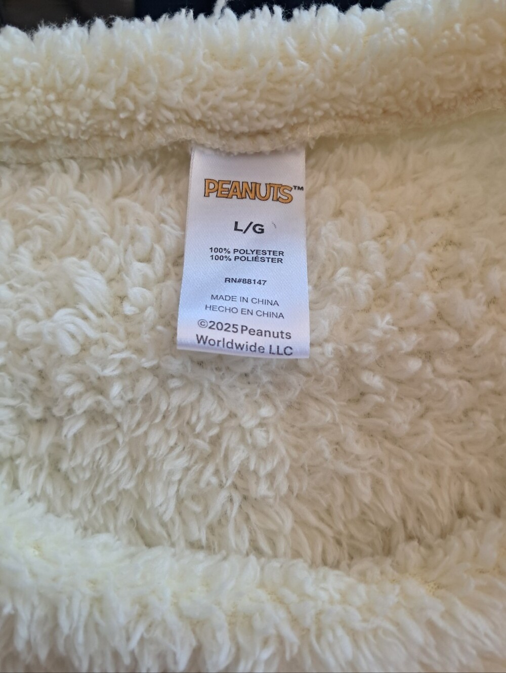Peanuts Brand Snoopy Fall Fleece Pajama Top Jumping Into Leaves Orange And Cream - Picture 3 of 3